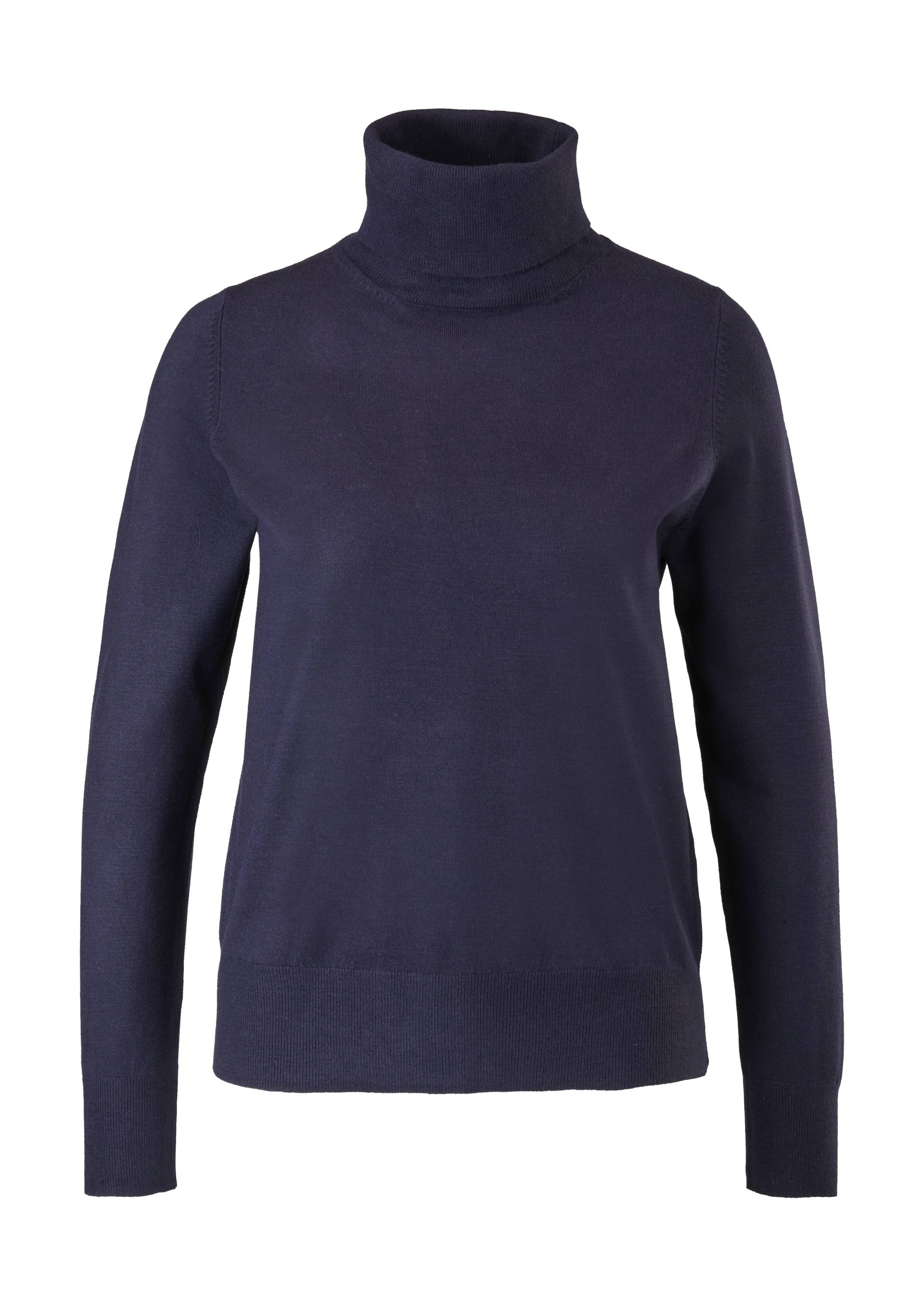 s.Oliver - Feinstrickpullover mit Rollkragen, Damen, blau von s.Oliver