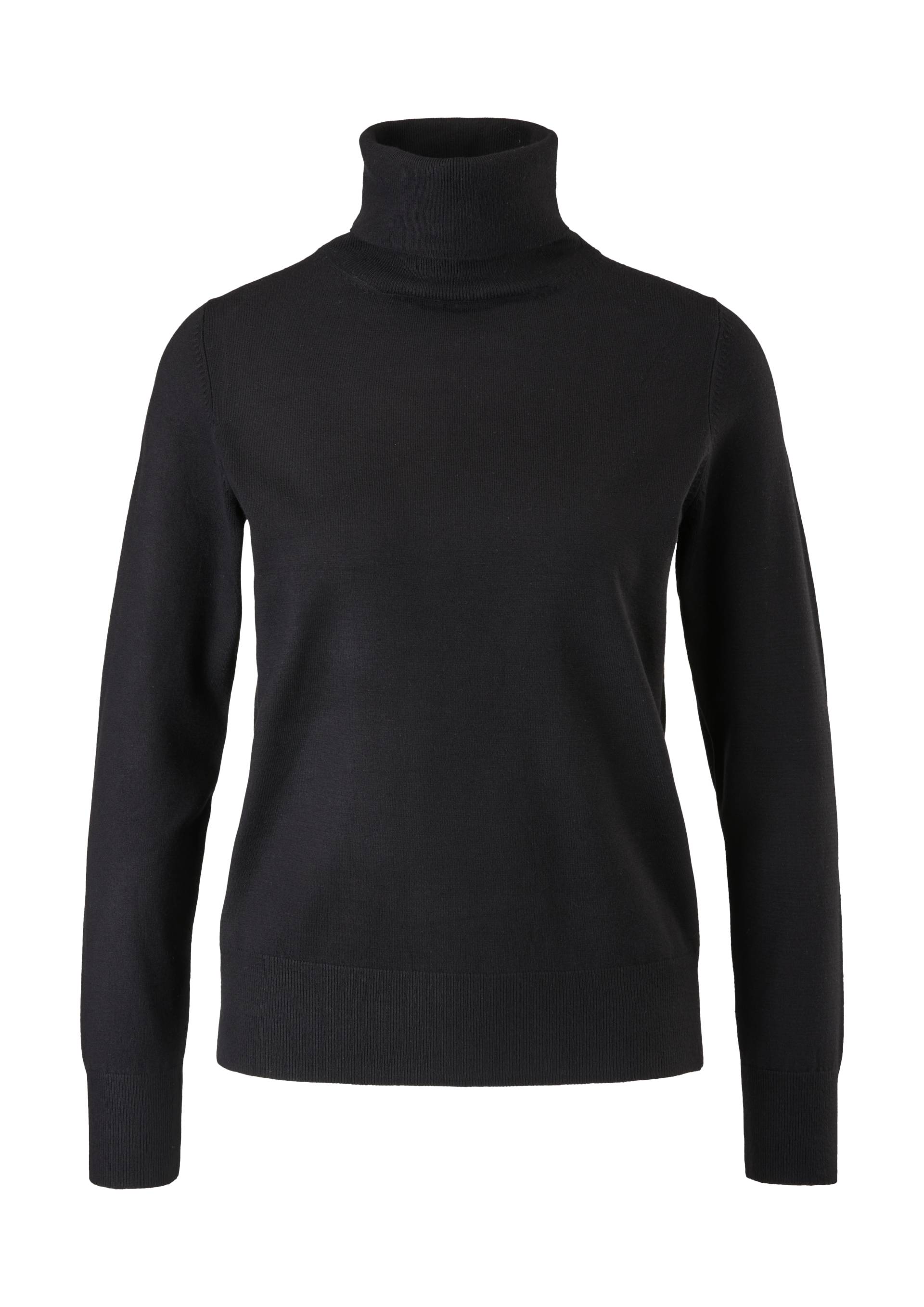 s.Oliver - Feinstrickpullover mit Rollkragen, Damen, schwarz von s.Oliver