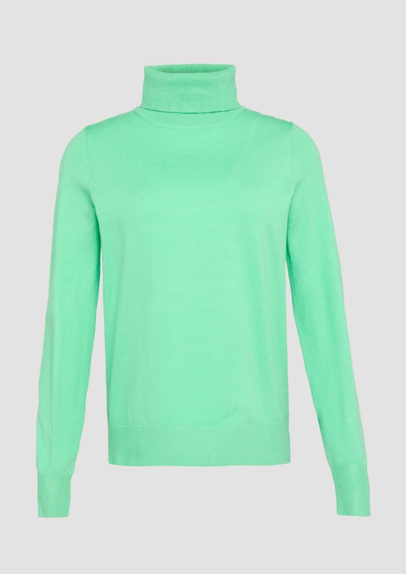 s.Oliver - Feinstrickpullover mit Rollkragen, Damen, grün von s.Oliver
