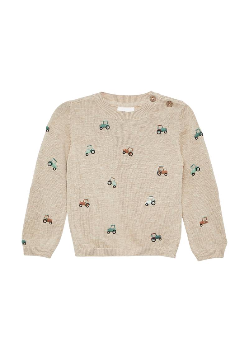 s.Oliver - Feinstrickpullover mit Traktor-Stickerei, Babys, braun|mehrfarbig von s.Oliver