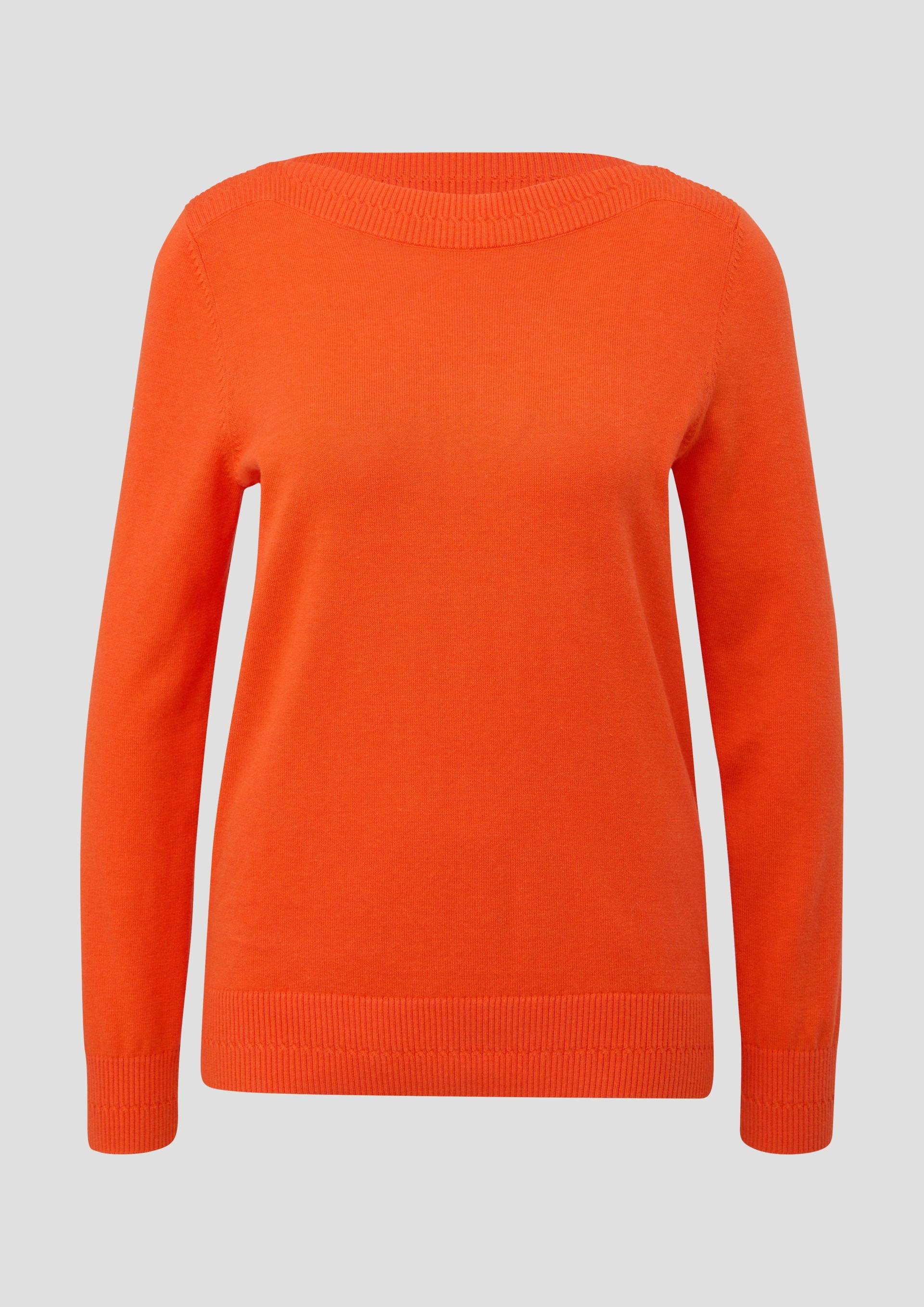 s.Oliver - Feinstrickpullover mit U-Boot-Ausschnitt, Damen, Orange von s.Oliver