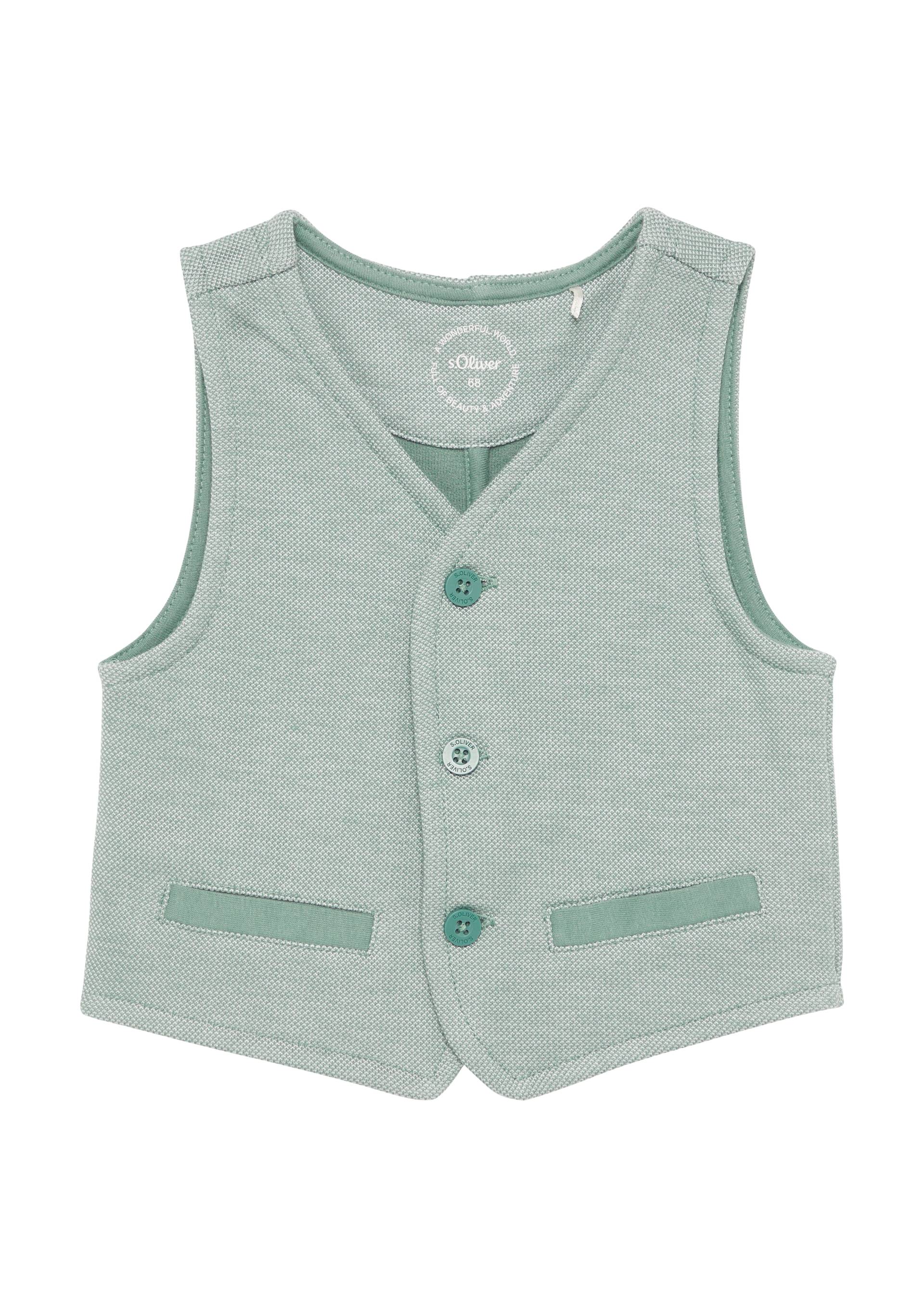 s.Oliver - Festive Weste aus strukturierter Sweatware, Babys, türkis von s.Oliver