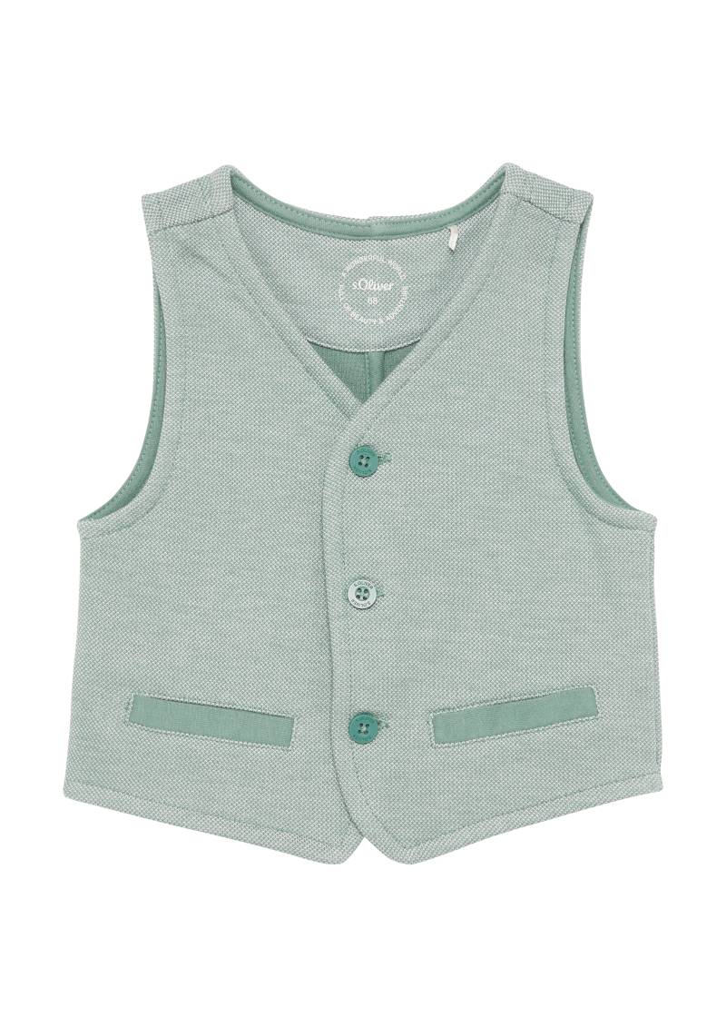 s.Oliver - Festive Weste aus strukturierter Sweatware, Babys, türkis von s.Oliver