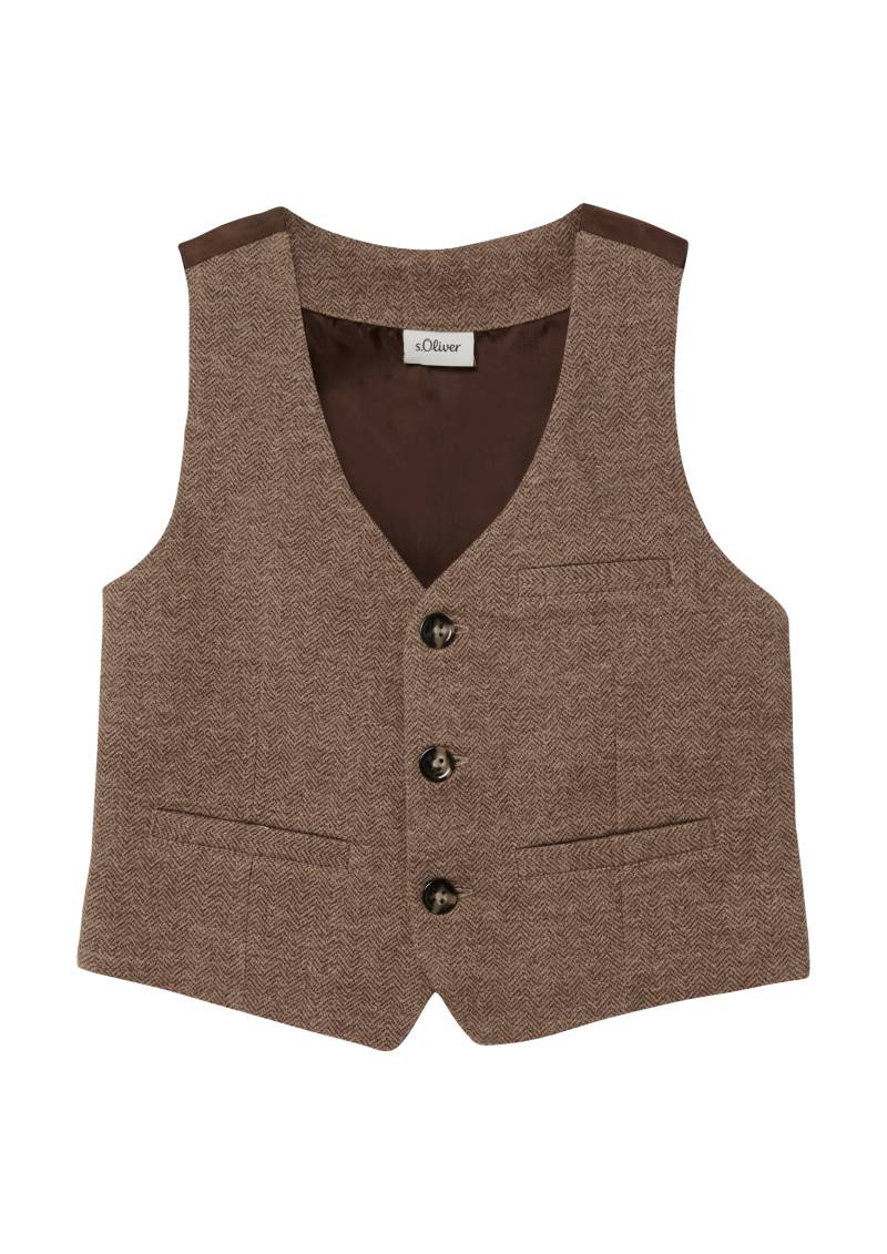 s.Oliver - Festliche Anzugsweste mit Herringbone-Muster, Kinder, braun von s.Oliver