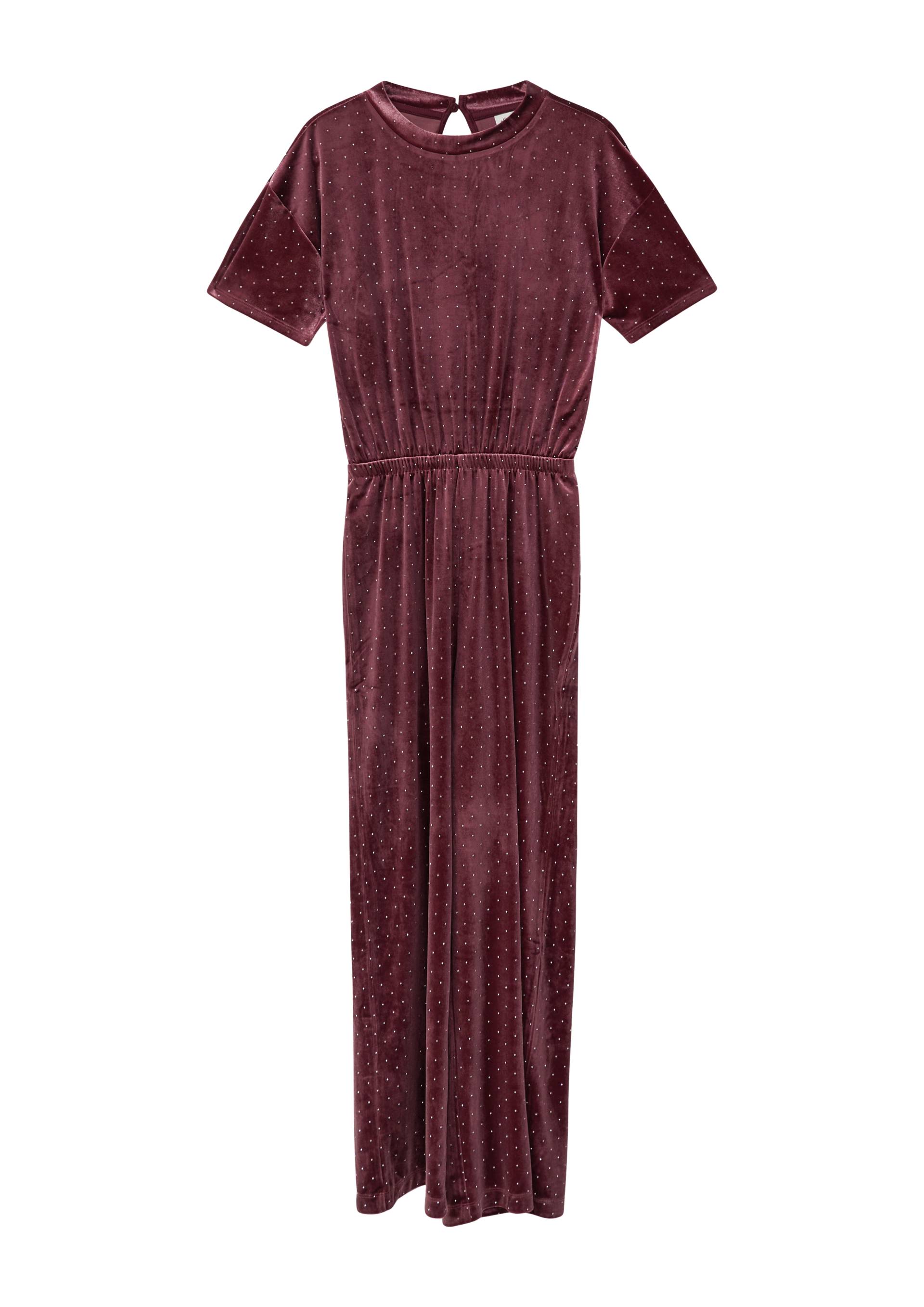 s.Oliver - Festlicher Overall aus Samt mit Glitzersteinen, Mädchen, rot von s.Oliver