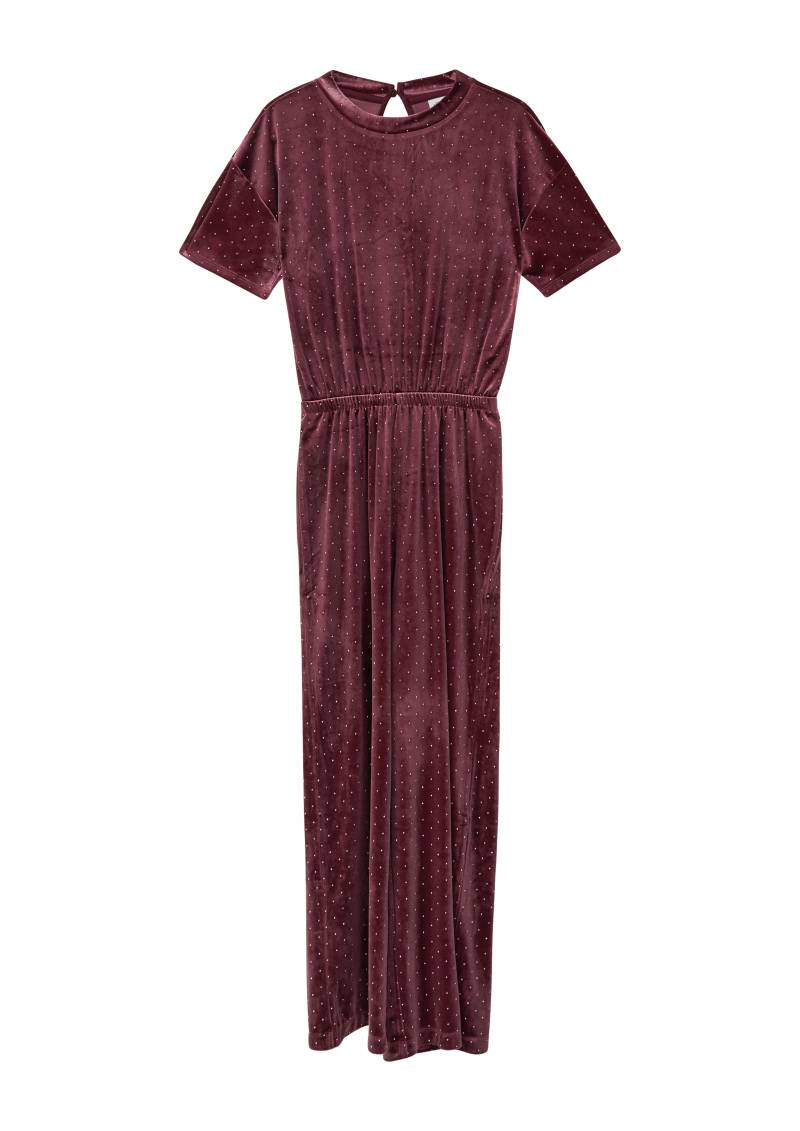 s.Oliver - Festlicher Overall aus Samt mit Glitzersteinen, Mädchen, rot von s.Oliver