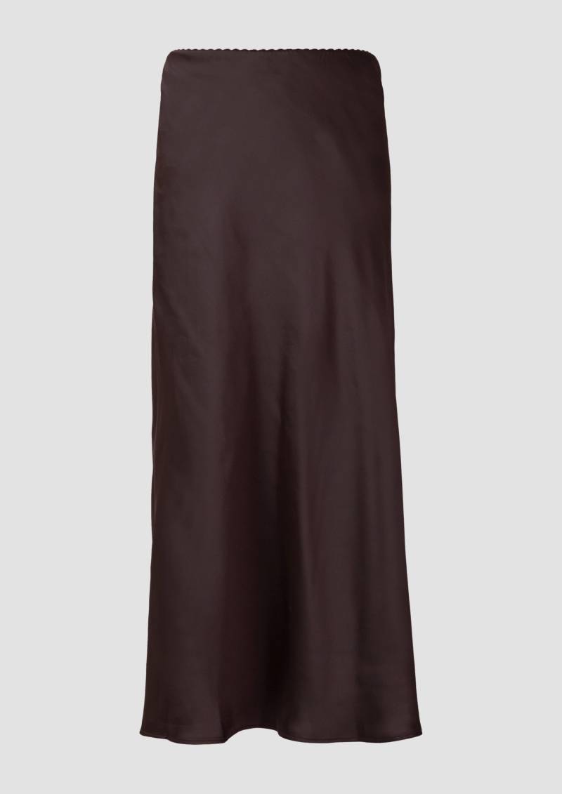 s.Oliver - Figurumspielender Satin-Rock mit Elastikbund, Damen, braun von s.Oliver