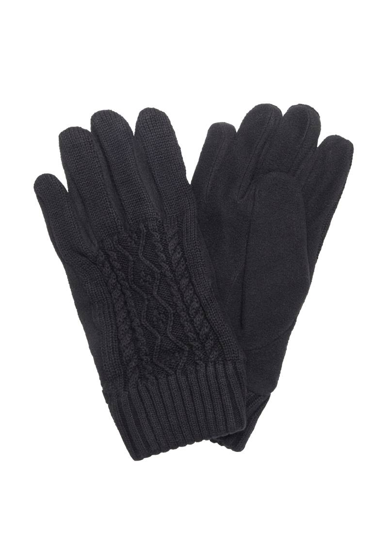 s.Oliver - Fingerhandschuhe mit Strick und Fleece, Herren, schwarz von s.Oliver