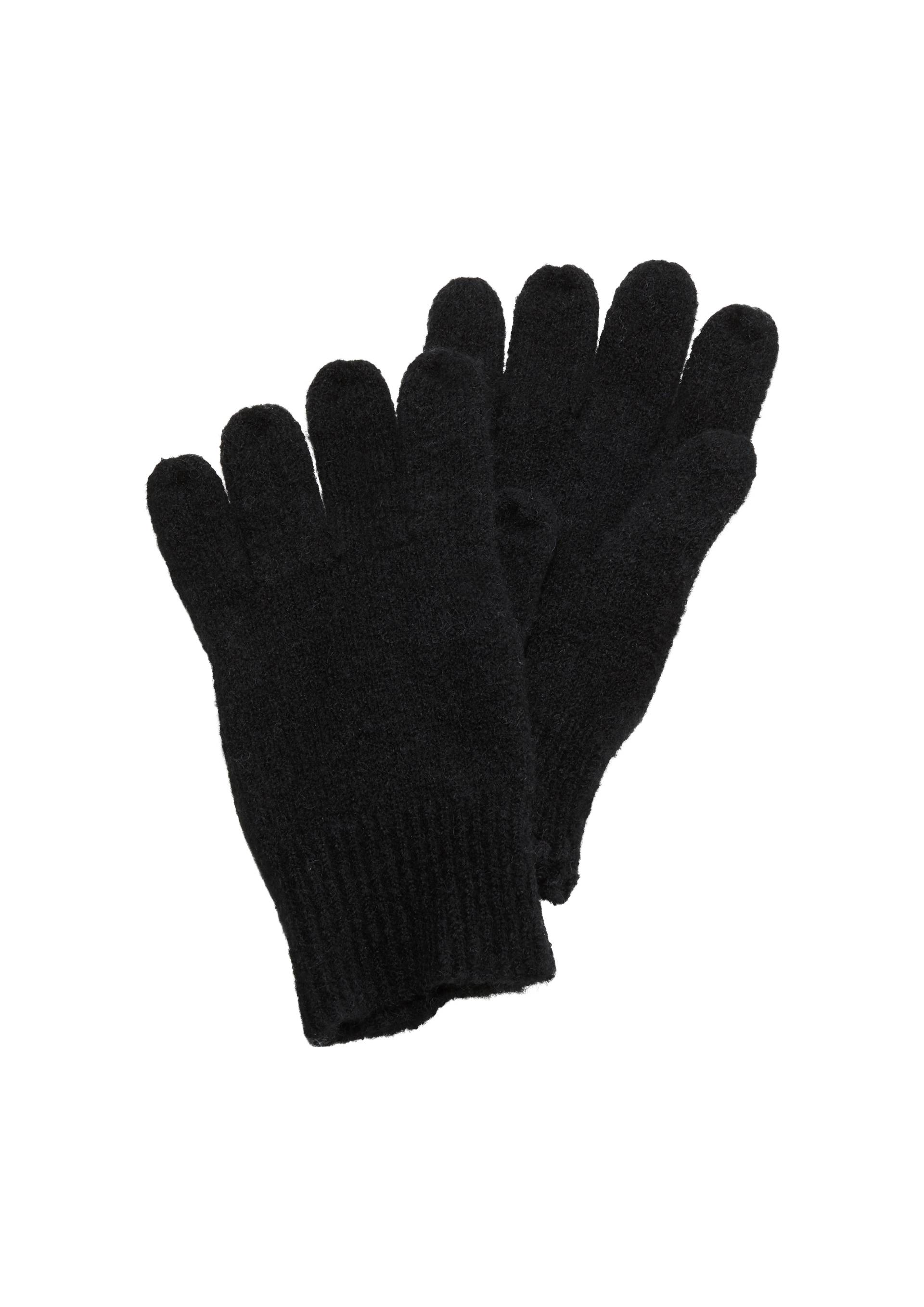 s.Oliver - Fingerhandschuhe mit Wolle, Damen, schwarz von s.Oliver