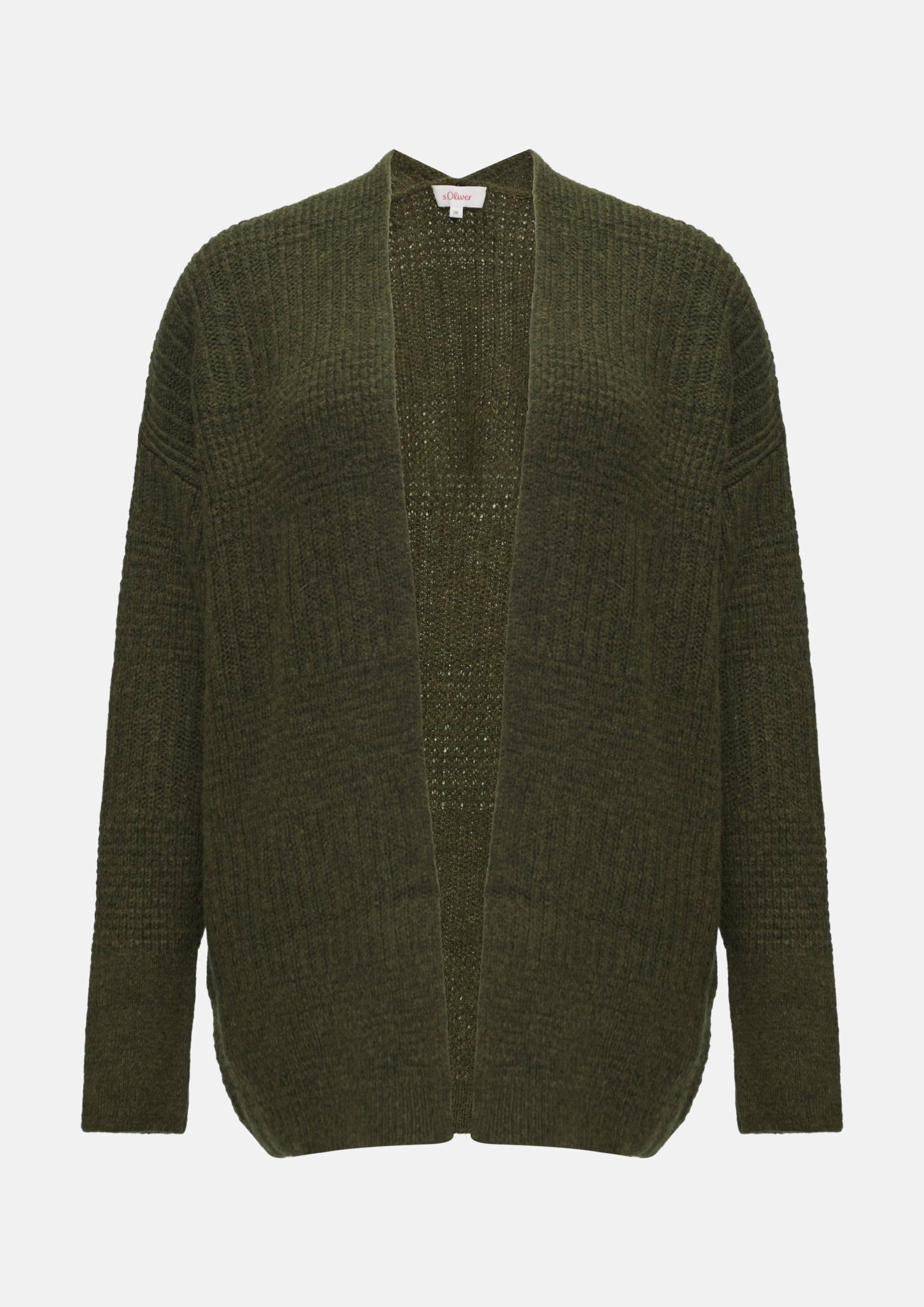 s.Oliver - Flauschige Strickjacke in Oversize, Damen, Grün von s.Oliver