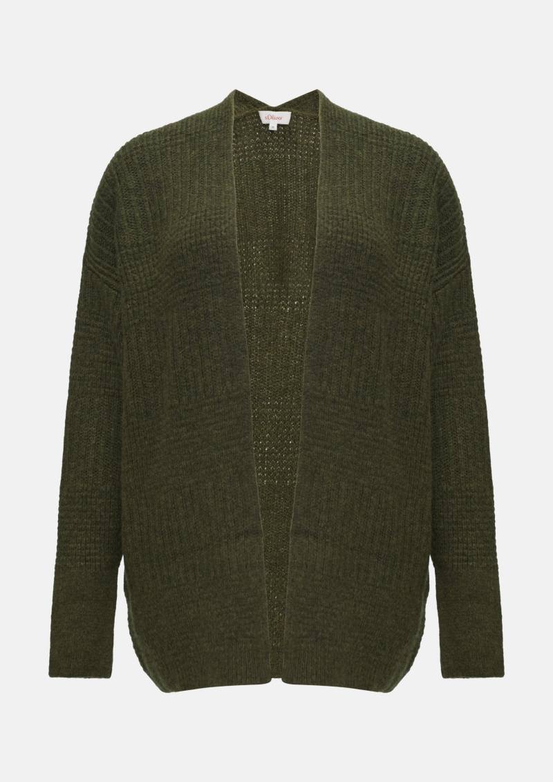 s.Oliver - Flauschige Strickjacke in Oversize, Damen, Grün von s.Oliver