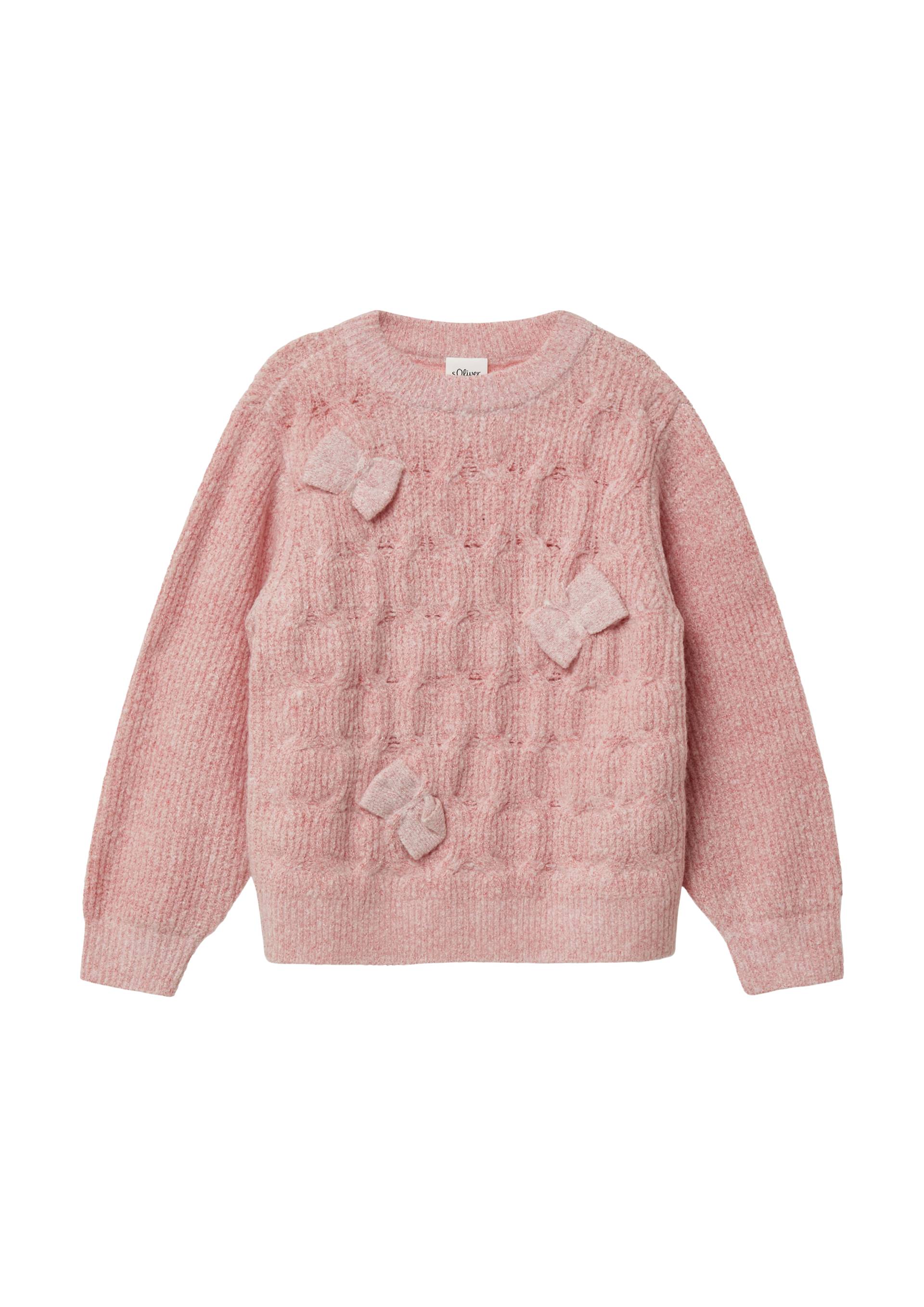 s.Oliver - Flauschiger Strickpullover mit Schleifen, Kinder, rot von s.Oliver