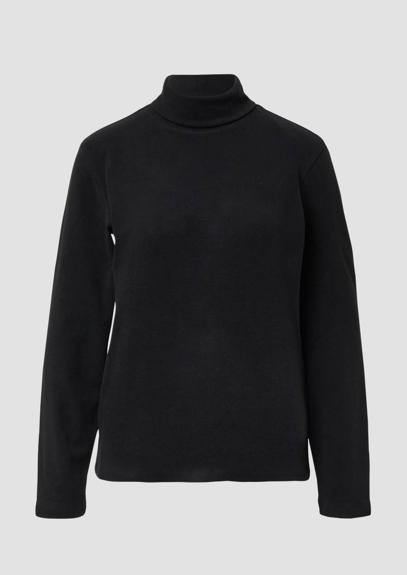 s.Oliver - Fleece-Pullover mit Rollkragen,  , schwarz von s.Oliver