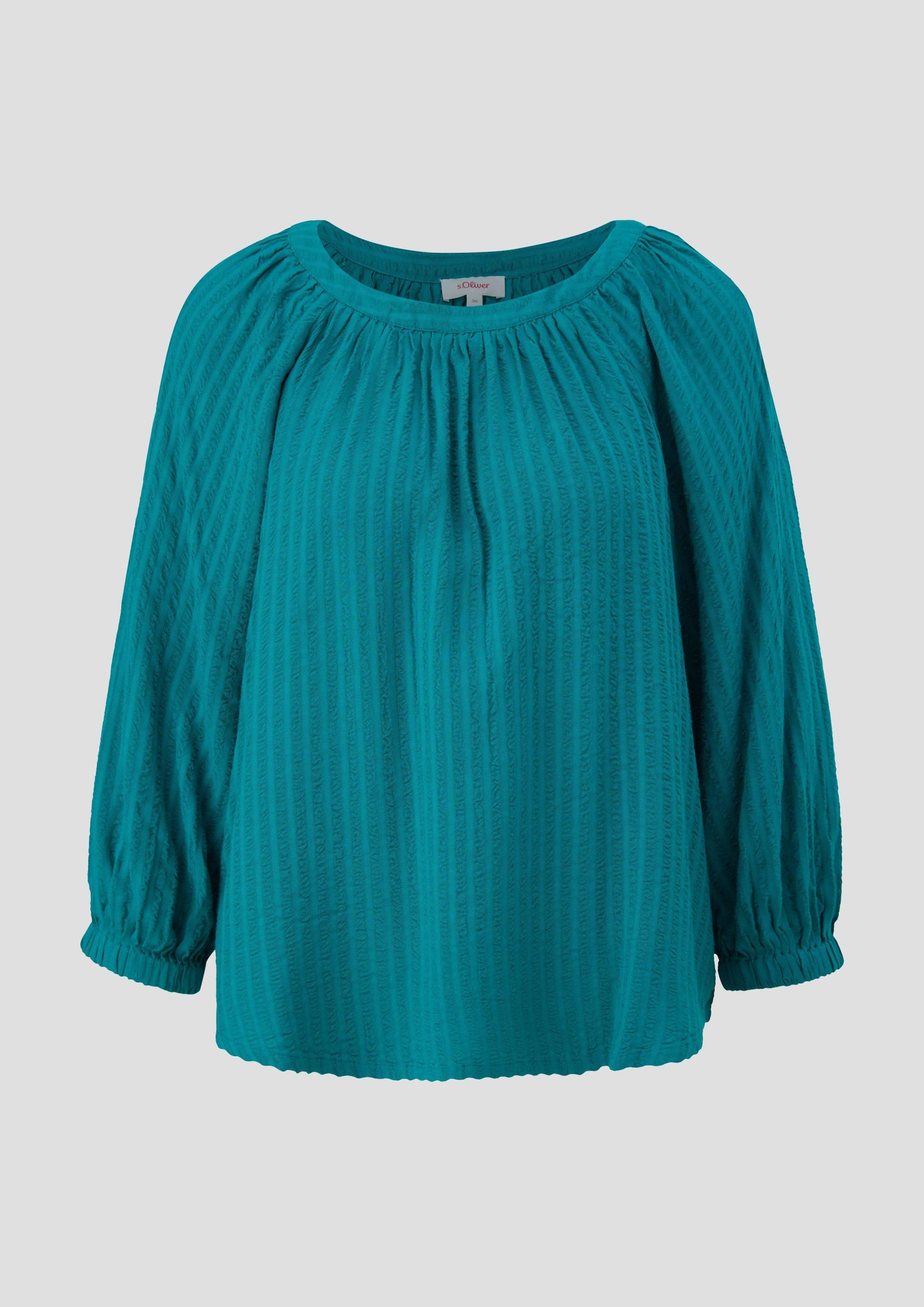 s.Oliver - Fließende Bluse mit Streifenmuster, Damen, Blau von s.Oliver