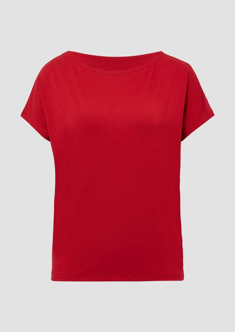 s.Oliver - Fließendes Jersey-Shirt mit überschnittenen Schultern, Damen, rot von s.Oliver
