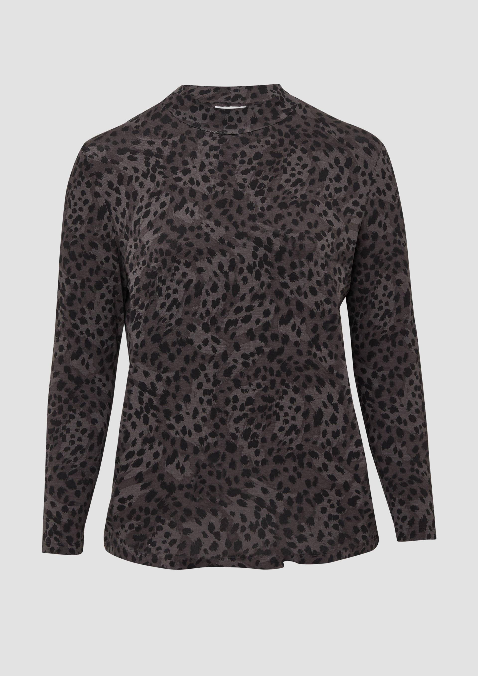 s.Oliver - Fließendes Longsleeve mit Stehkragen, Damen, grau von s.Oliver