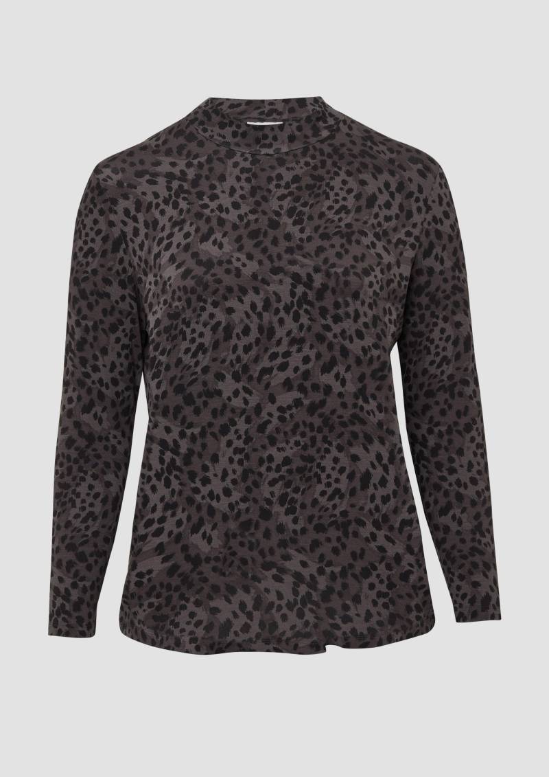 s.Oliver - Fließendes Longsleeve mit Stehkragen, Damen, grau von s.Oliver