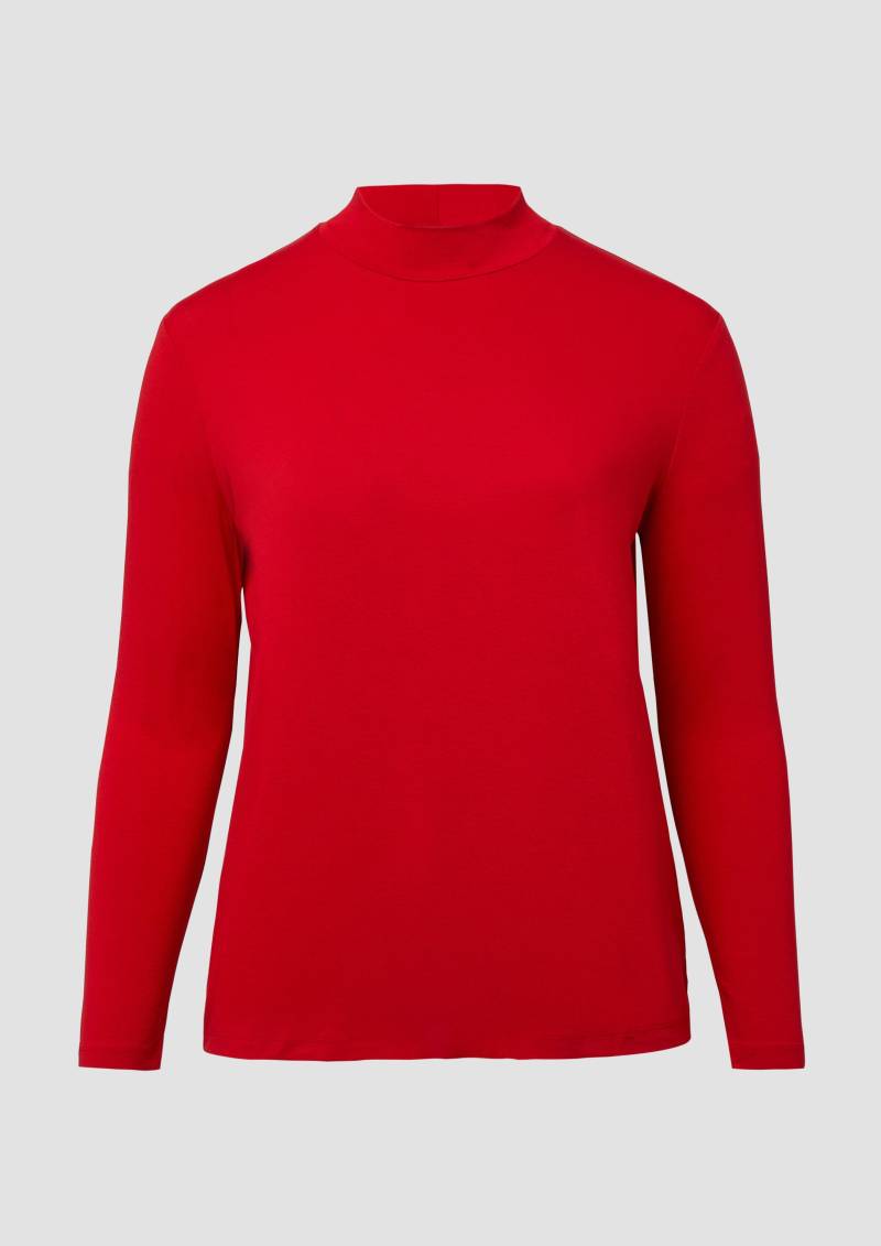 s.Oliver - Fließendes Longsleeve mit Stehkragen, Damen, rot von s.Oliver