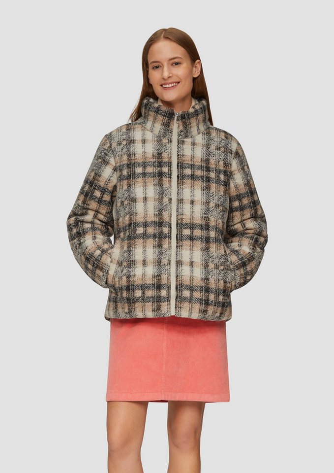 s.Oliver Funktionsjacke Karierte Pufferjacke in Woll-Optik Artwork von s.Oliver