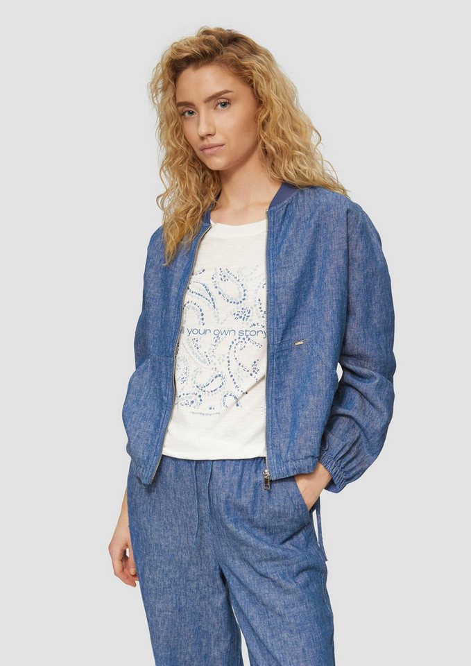 s.Oliver Funktionsjacke Indoor-Jacke Leinenmix-Blouson mit Raffungen von s.Oliver