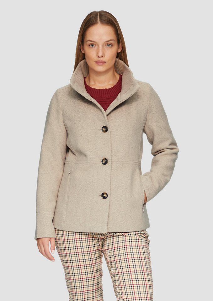s.Oliver Funktionsjacke Twilljacke mit Strick-Stehkragen und Eingrifftaschen Teilungsnähte von s.Oliver