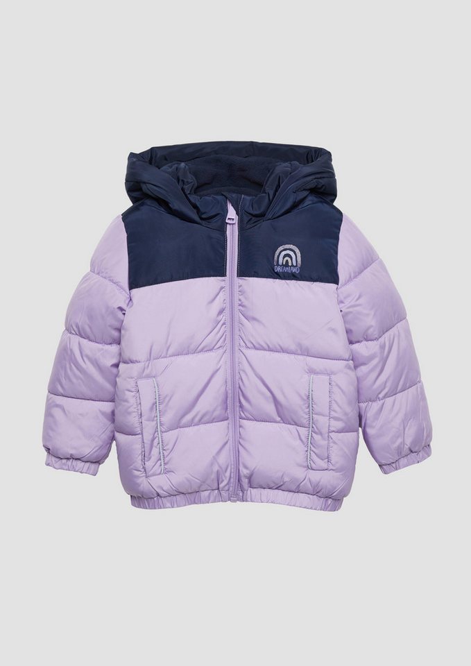 s.Oliver Funktionsjacke Wattierte Jacke mit Glitzer-Print und Fleecefutter Kontrast-Details von s.Oliver