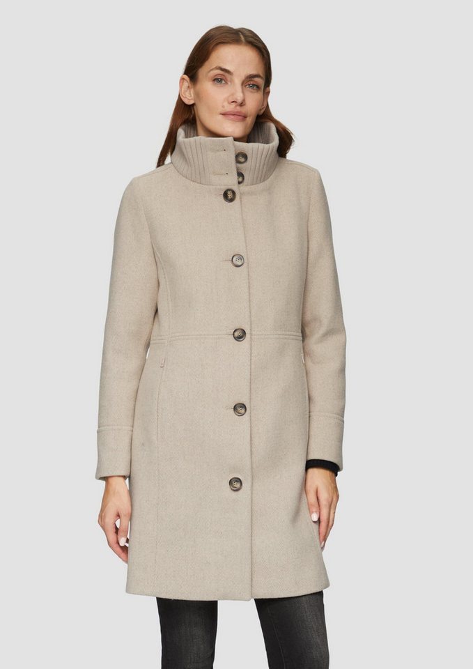 s.Oliver Funktionsmantel Outdoor-Mantel Twillmantel mit Strick-Stehkragen und Eingrifftaschen von s.Oliver