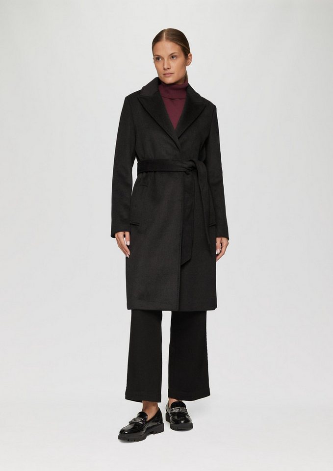 s.Oliver Funktionsmantel Outdoor-Mantel Mantel aus Wollmix mit Druckknöpfen und Bindegürtel von s.Oliver