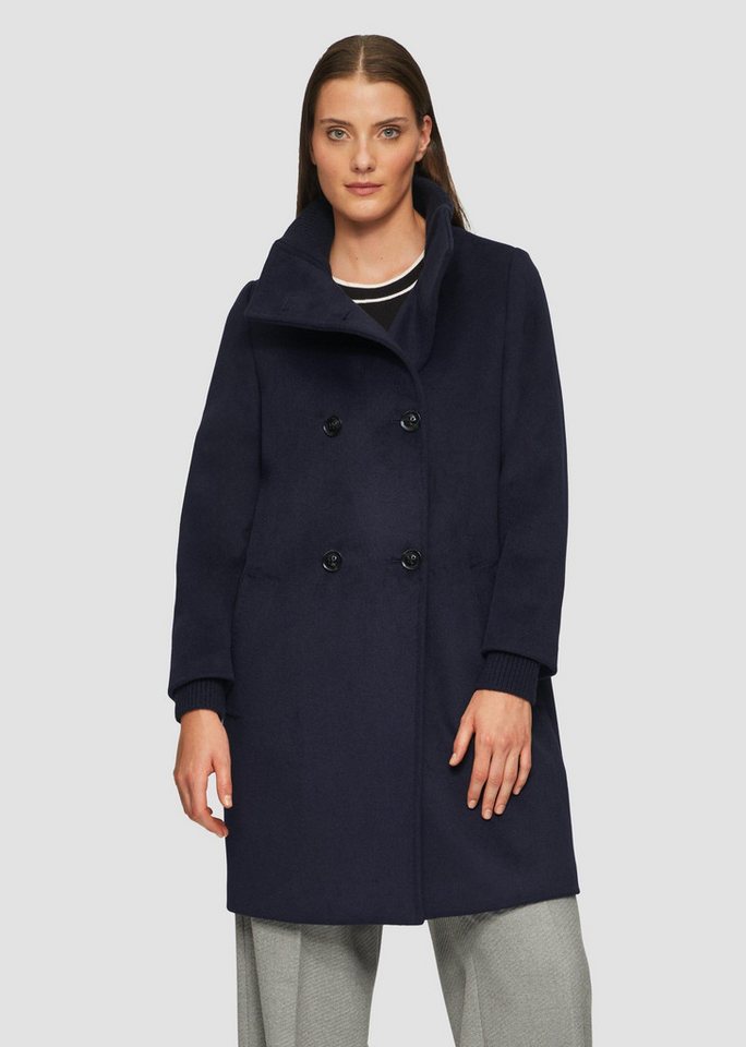 s.Oliver Funktionsmantel Outdoor-Mantel Wollmantel mit geripptem Stehkragen von s.Oliver