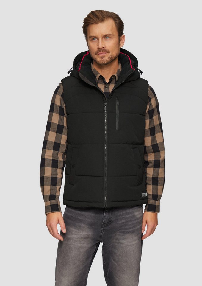 s.Oliver Funktionsweste Wärmende Steppweste mit abnehmbarer Kapuze Label-Patch von s.Oliver