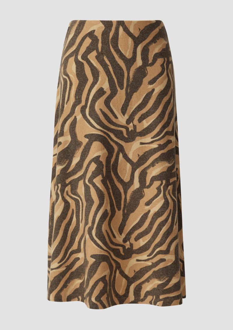 s.Oliver - Weicher Jersey-Rock mit Animal-Print, Damen, braun|mehrfarbig von s.Oliver