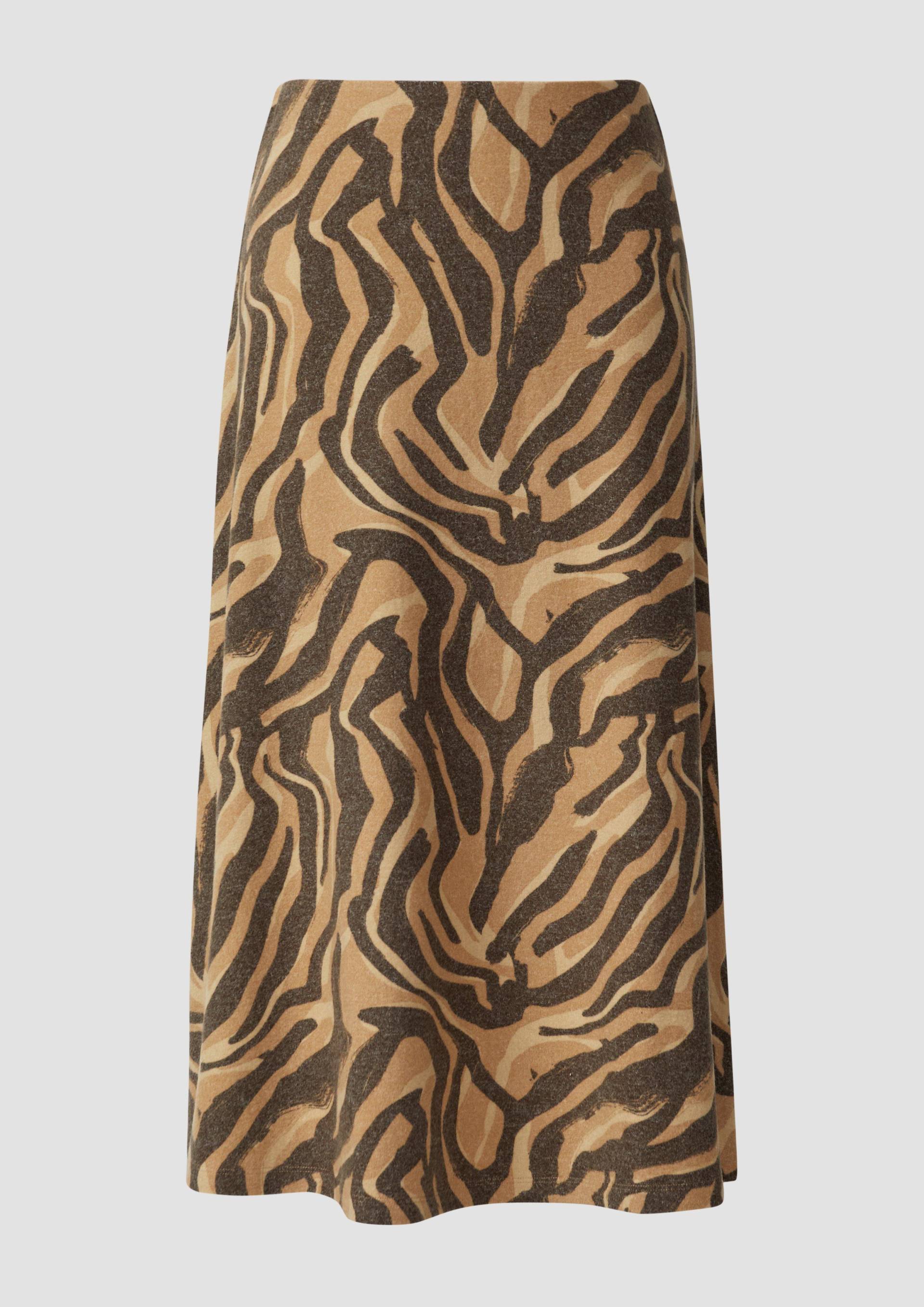 s.Oliver - Weicher Jersey-Rock mit Animal-Print, Damen, braun|mehrfarbig von s.Oliver