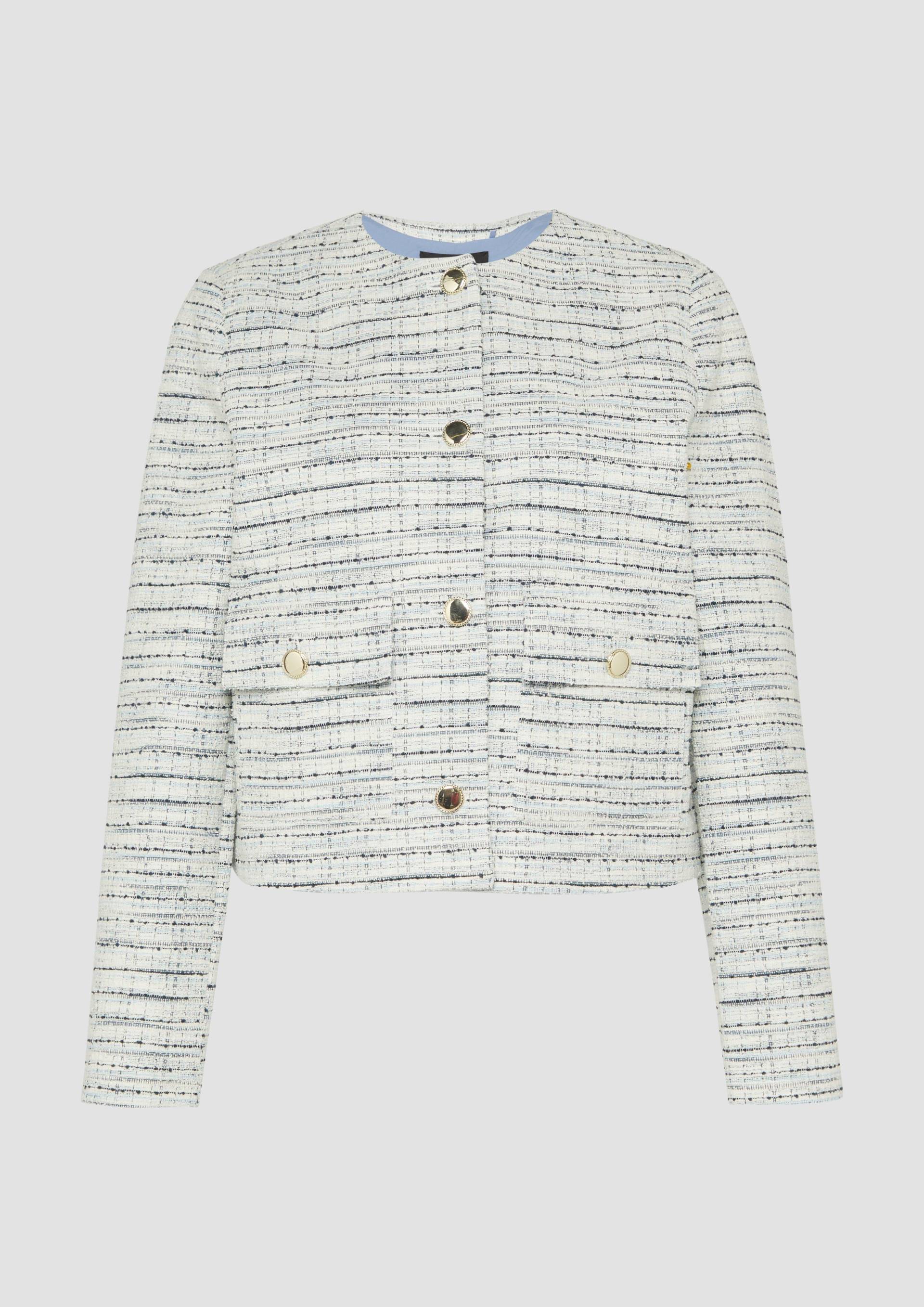 s.Oliver - Gefütterte Bouclé-Jacke mit Zierknöpfen, Damen, creme von s.Oliver