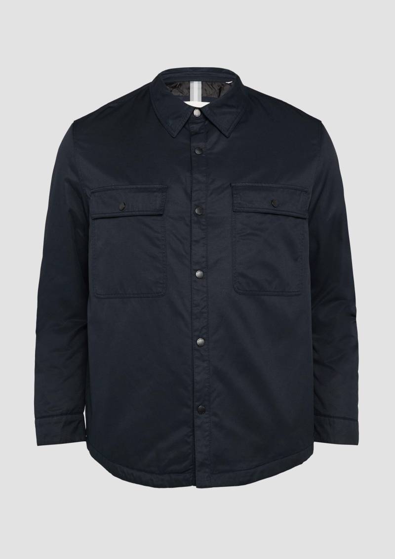 s.Oliver - Gefüttertes Twill-Overshirt mit Brusttaschen, Herren, blau von s.Oliver