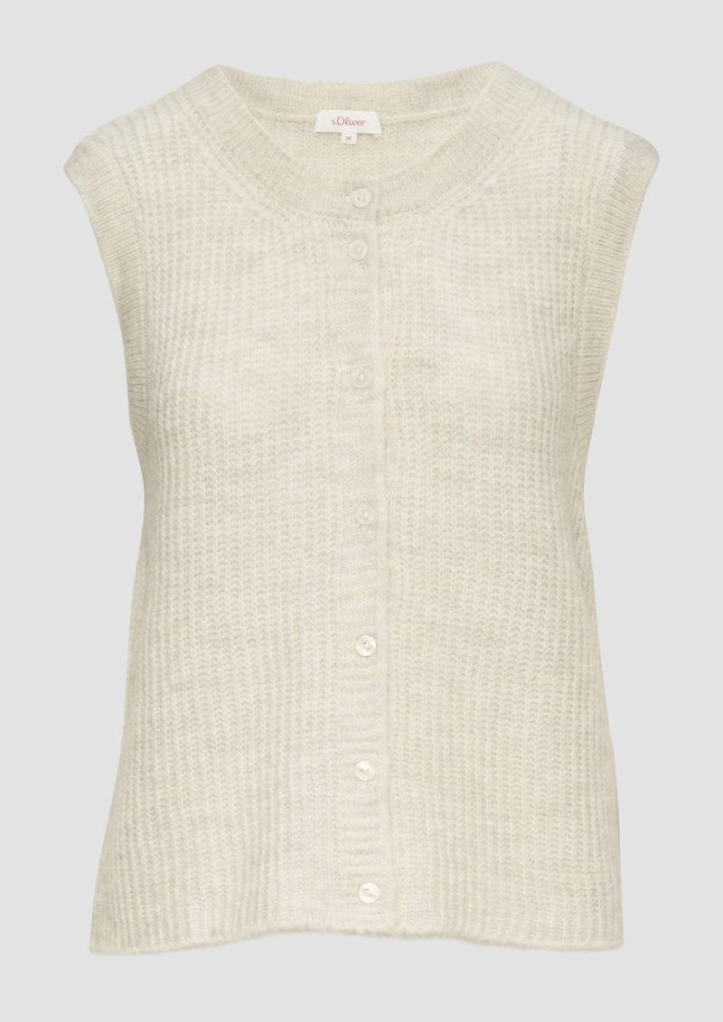 s.Oliver - Geknöpfte Strickweste, Damen, Beige von s.Oliver