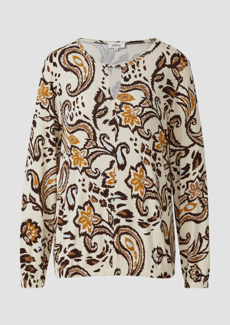 s.Oliver - Gemusterte Bluse im Relaxed Fit, Damen, creme|mehrfarbig von s.Oliver