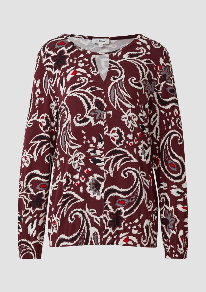 s.Oliver - Gemusterte Bluse im Relaxed Fit, Damen, rot|mehrfarbig von s.Oliver