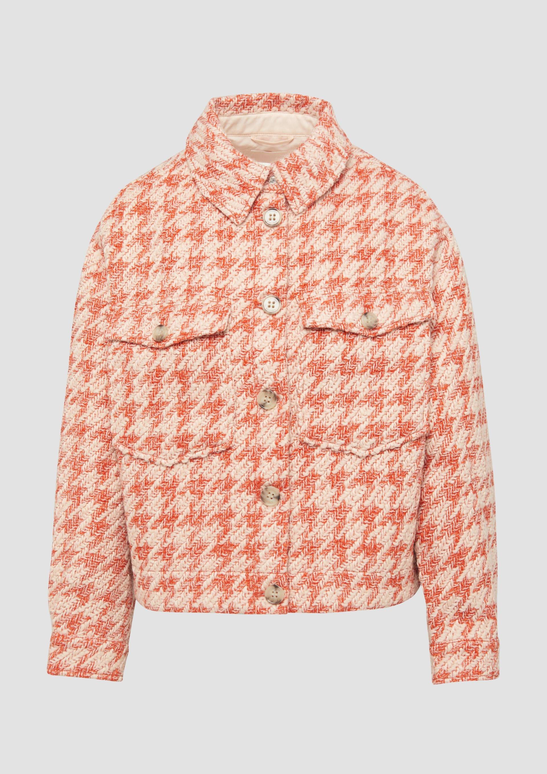 s.Oliver - Gemusterte Bouclé-Jacke, Damen, creme|orange s.Oliver - Gemusterte Bouclé-Jacke, Damen, creme|orange von s.Oliver