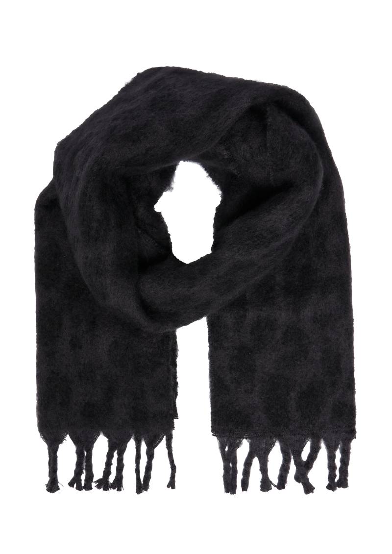 s.Oliver - Gemusterter Schal mit Fransen, Mädchen, grau|schwarz von s.Oliver