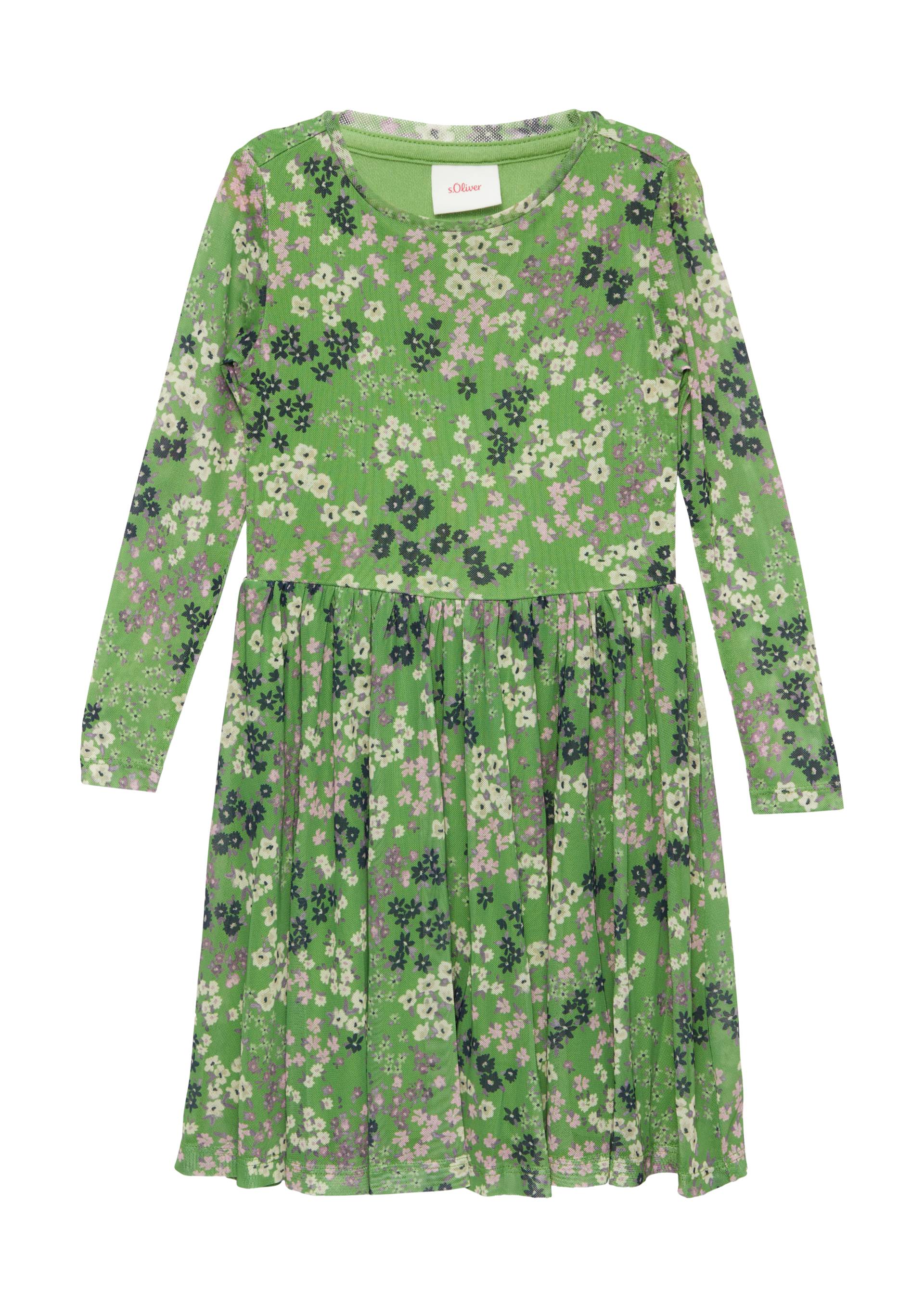 s.Oliver - Gemustertes Kleid aus unterlegtem Mesh, Kinder, grün von s.Oliver