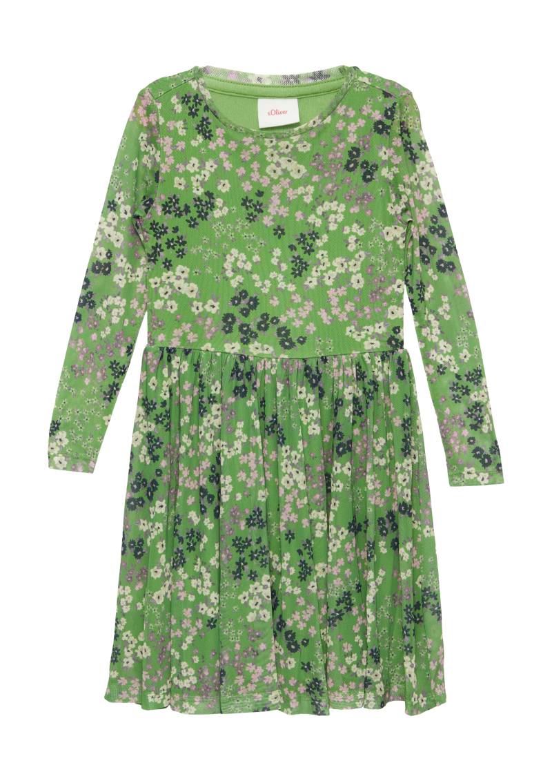 s.Oliver - Gemustertes Kleid aus unterlegtem Mesh, Kinder, grün von s.Oliver
