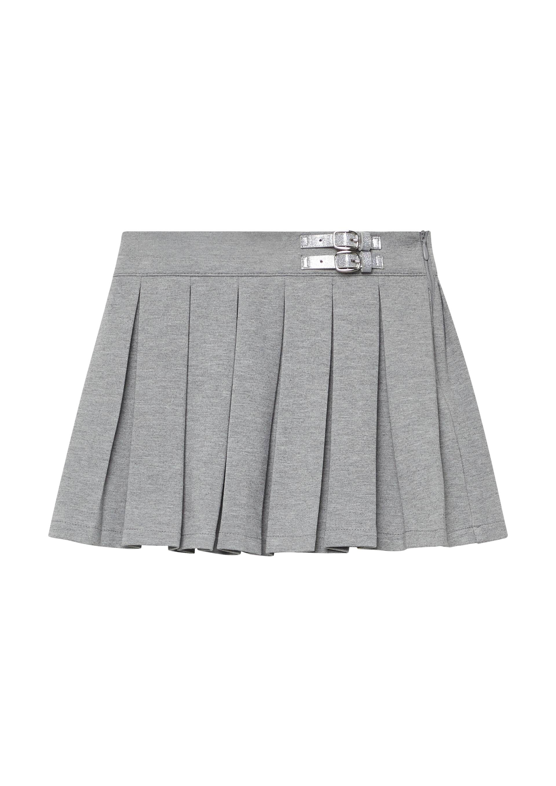 s.Oliver - Falten-Minirock aus Interlockjersey im A-Shape, Kinder, grau von s.Oliver