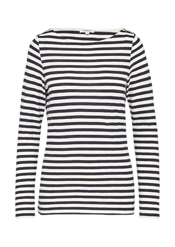 s.Oliver Geringeltes Langarmshirt aus Flammgarn mit U-Boot-Ausschnitt Navy 36 von s.Oliver