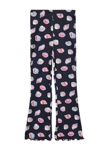 s.Oliver Gerippte Leggings mit Flared Leg und All-Over-Print tiefblau 122 von s.Oliver