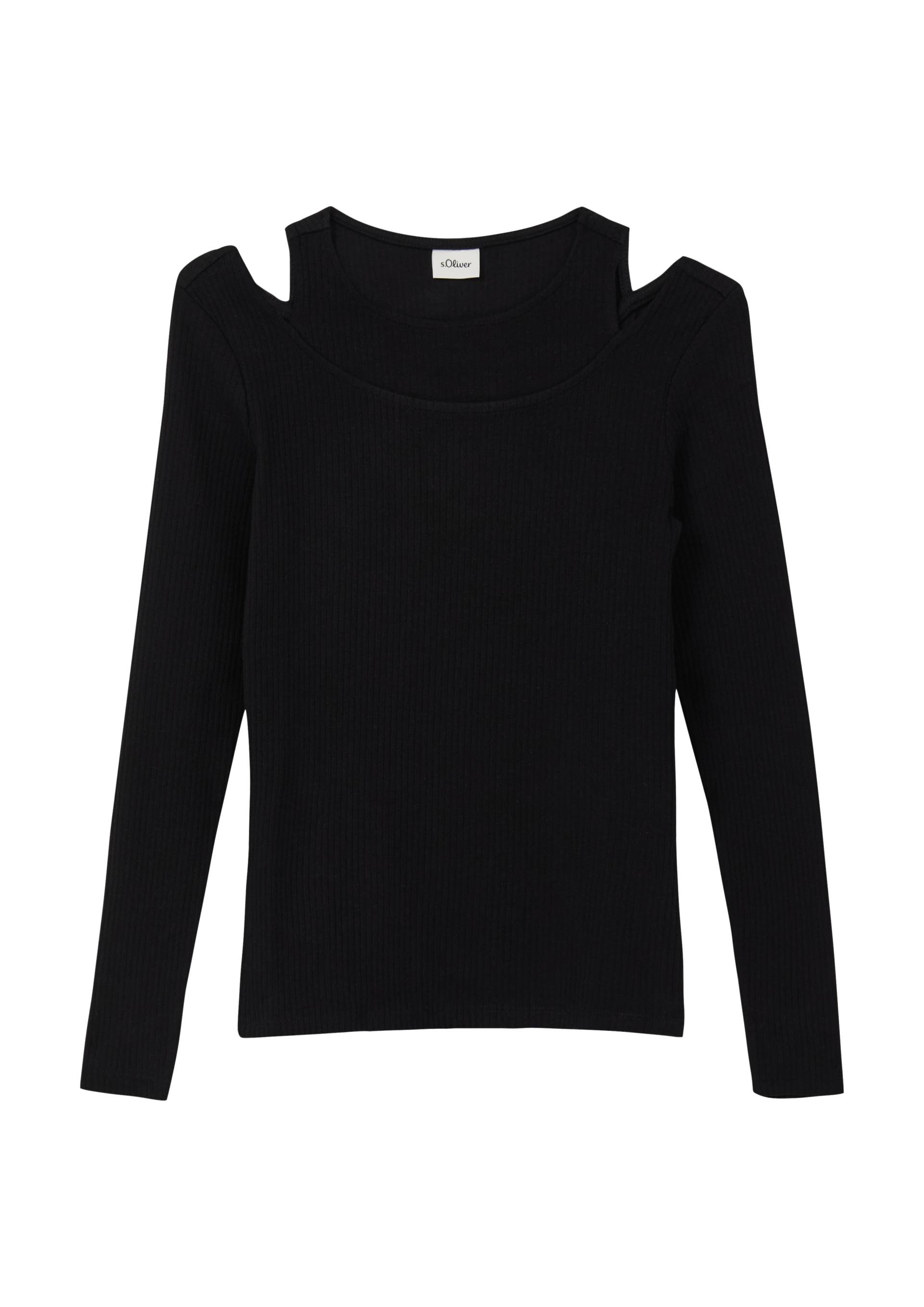 s.Oliver - Geripptes Longsleeve im 2-in-1-Look, Mädchen, schwarz s.Oliver - Geripptes Longsleeve im 2-in-1-Look, Mädchen, schwarz von s.Oliver