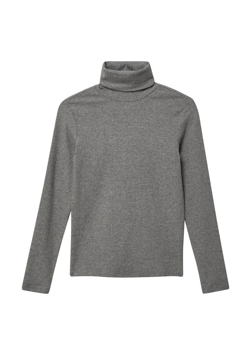 s.Oliver - Geripptes Longsleeve im Slim Fit mit Rollkragen und Streifenmuster, Mädchen, grau von s.Oliver