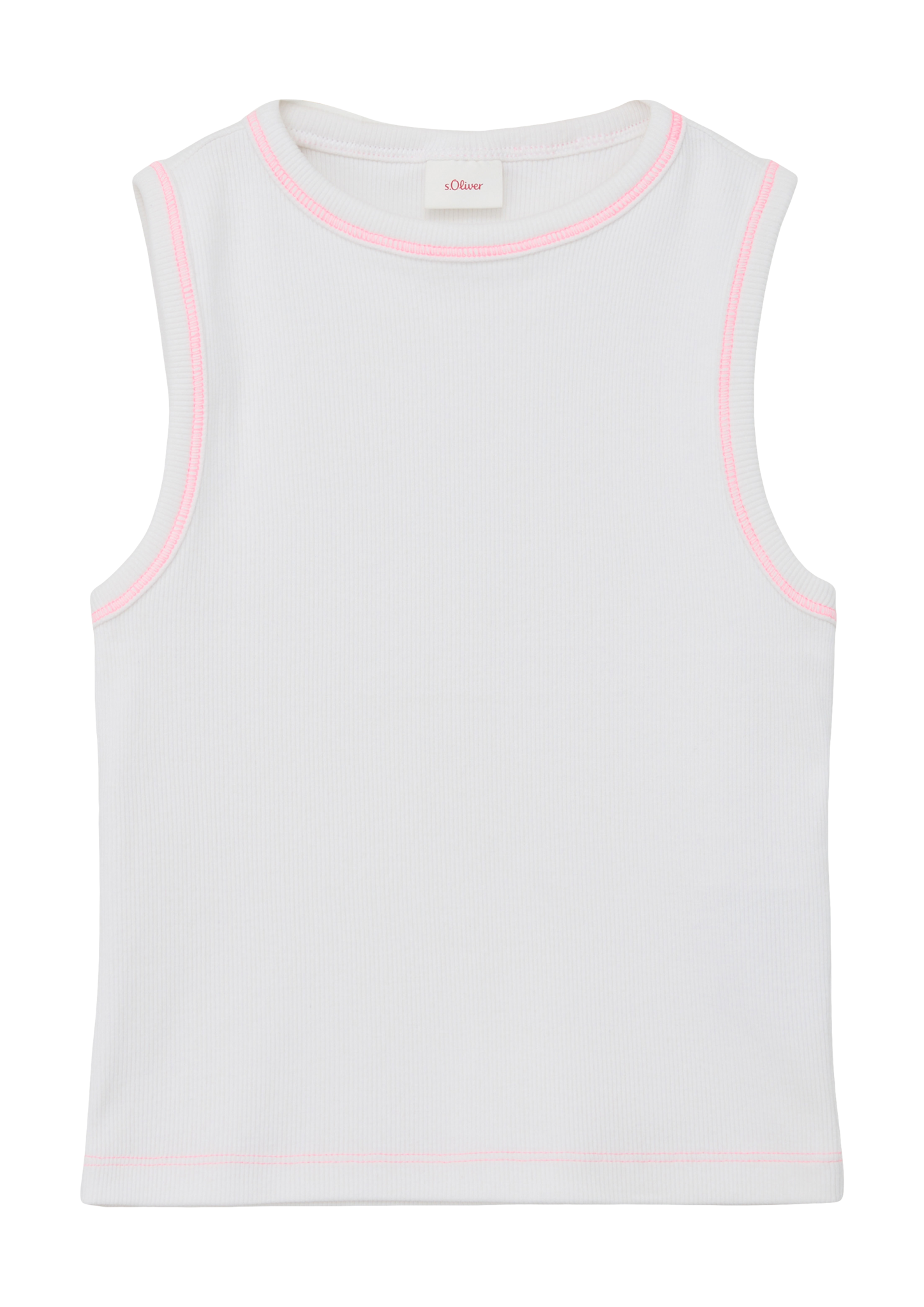 s.Oliver - Geripptes Tanktop mit Ziernähten, Mädchen, weiß von s.Oliver