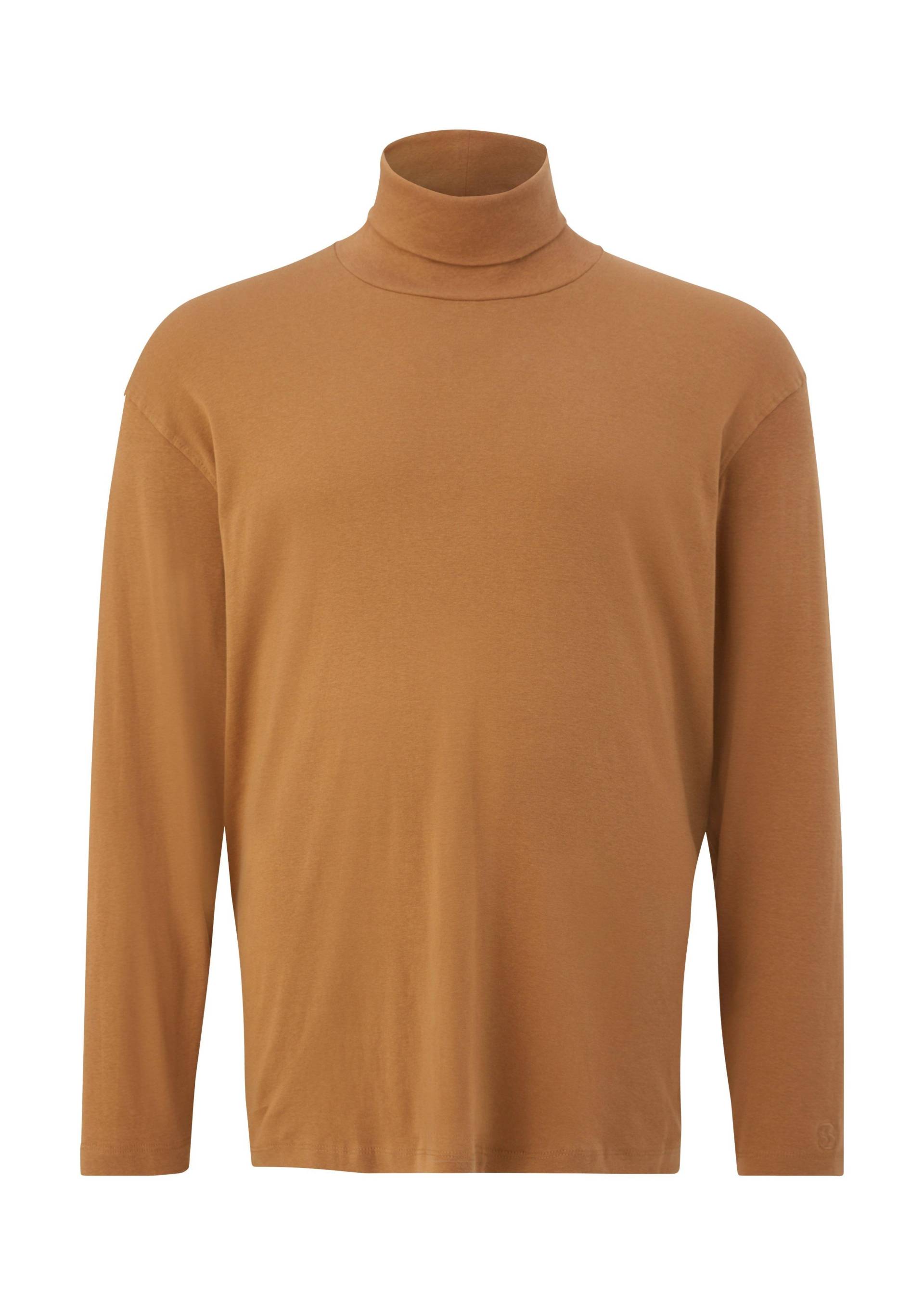 s.Oliver - Geripptes Longsleeve mit Turtleneck, Herren, braun von s.Oliver