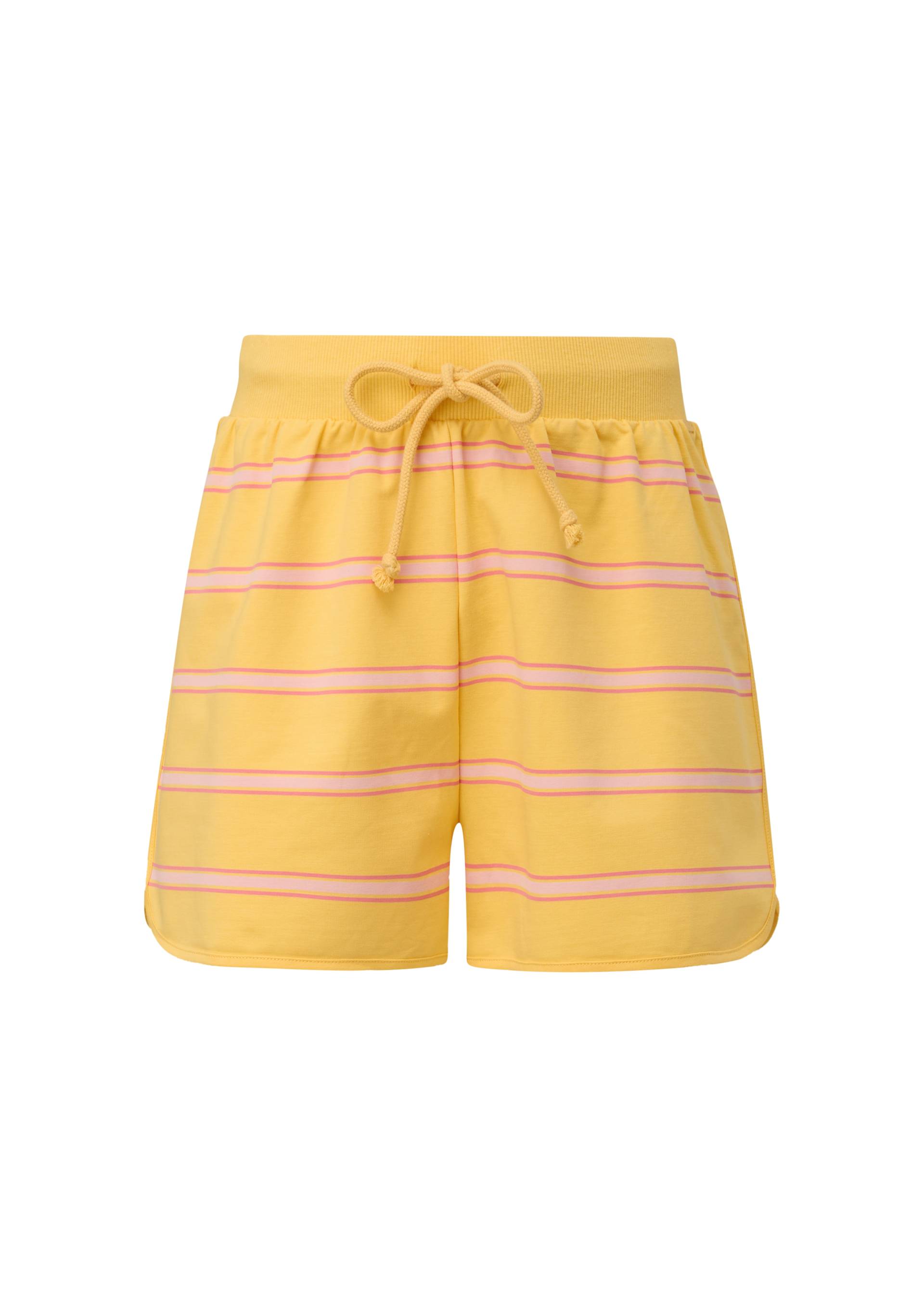 QS - Relaxed: Gestreifte Shorts aus Baumwollstretch, Damen, gelb|mehrfarbig von QS