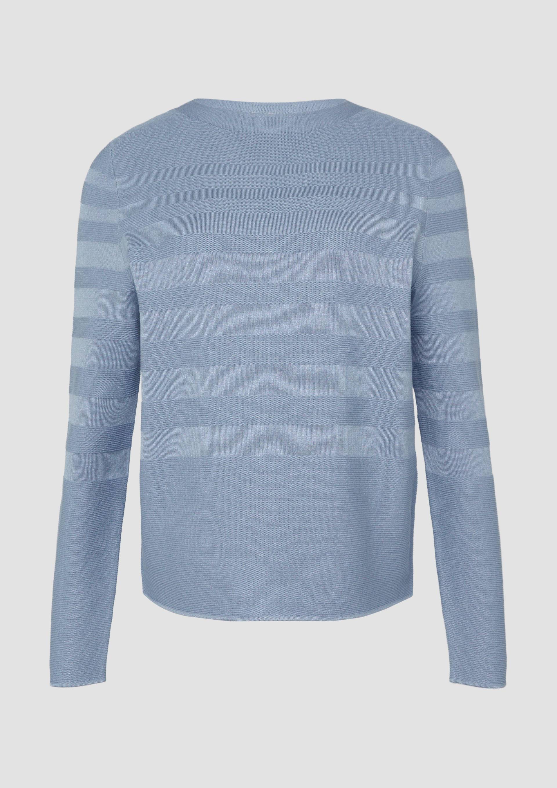 s.Oliver - Gestreifter Feinstrickpullover aus Viskosemix, Damen, blau von s.Oliver